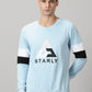 Men's Sky-Blue Embroidered Sweatshirt
