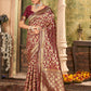 MAROON ZARI WORK BANARASI SAREE