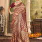MAROON ZARI WORK BANARASI SAREE