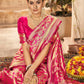 DARK PINK ZARI WORK BANARASI SAREE