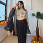 Black & White Thread-Embroidered Lehenga Set