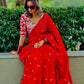 Glamorous Designer Saree in Jimmy Chu Fabric with Thread & Sequin Work