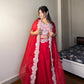 Georgette Blouse, Skirt & Koti Set with Sequins & Diamond Work
