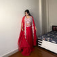 Georgette Blouse, Skirt & Koti Set with Sequins & Diamond Work