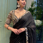 Black Saree with Golden Sequins Magic