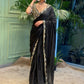 Black Saree with Golden Sequins Magic