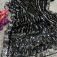 Black Georgette made Saree with Heavy Sequence Embroidery Work