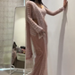 Soft Net Beautiful Sequence Work Light Pink Saree
