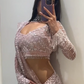 Soft Net Beautiful Sequence Work Light Pink Saree