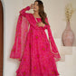 New Designer Bandhej Gowns & Dressess & Dresses Set – Pure Soft Chiffon Anarkali with Dupatta and Pant