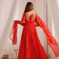 New Designer Bandhej Gowns & Dressess & Dresses Set – Pure Soft Chiffon Anarkali with Dupatta and Pant