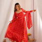 New Designer Bandhej Gowns & Dressess & Dresses Set – Pure Soft Chiffon Anarkali with Dupatta and Pant