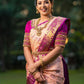 Peach Zari Woven  Kanjivaram Silk Saree