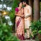 Peach Zari Woven  Kanjivaram Silk Saree
