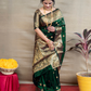 Banarasi Silk Saree in Dark Green