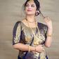 Navy Blue Banarasi Silk Saree