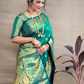 Banarasi Silk Saree in Rama Green