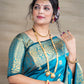 Banarasi Silk Saree in Firozy