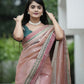 Peach Twil Net Designer Saree