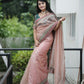 Peach Twil Net Designer Saree