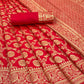 FLAM RED ZARI WORK BANARASI SILK SAREE