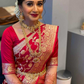 FLAM RED ZARI WORK BANARASI SILK SAREE