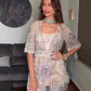 Citrus WHITE Draped plazo & PEARL work  Blouse with Cape