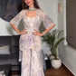 Citrus WHITE Draped plazo & PEARL work  Blouse with Cape