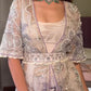 Citrus WHITE Draped plazo & PEARL work  Blouse with Cape