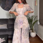 Citrus WHITE Draped plazo & PEARL work  Blouse with Cape