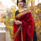 Kala Red-Black Cotton Silk Saree