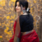 Kala Red-Black Cotton Silk Saree