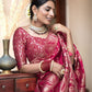 Designer Litchi Silk Printed Saree With Unstitched Blouse