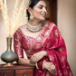 Designer Litchi Silk Printed Saree With Unstitched Blouse