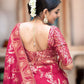 Designer Litchi Silk Printed Saree With Unstitched Blouse