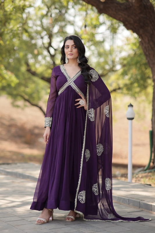 Premium Readymade Alia Cut Gowns & Dressess & Dresses with Dupatta Set