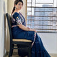 Luxurious Heavy Rangoli Silk Saree with Intricate Fancy Embroidery and Sequins, Fully Stitched Blouse Included