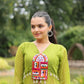 Designer Leheriya Front-Open Kurti with Kutchi Patchwork