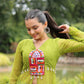 Designer Leheriya Front-Open Kurti with Kutchi Patchwork