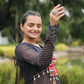 Designer Leheriya Front-Open Kurti with Kutchi Patchwork