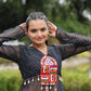 Designer Leheriya Front-Open Kurti with Kutchi Patchwork
