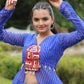 Designer Leheriya Front-Open Kurti with Kutchi Patchwork