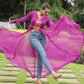 Designer Leheriya Front-Open Kurti with Kutchi Patchwork