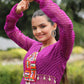 Designer Leheriya Front-Open Kurti with Kutchi Patchwork
