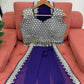 Navy Blue Georgette Saree – Intricate 9MM Sequins & Thread Work