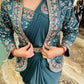 Trendy Indo-Western Ready-to-Wear Saree with Embroidered Koti & Stitched Blouse