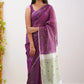 Elegant Contrast Jacquard Lilan Slab Cotton Saree