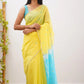 Elegant Contrast Jacquard Lilan Slab Cotton Saree