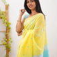 Elegant Contrast Jacquard Lilan Slab Cotton Saree