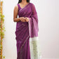 Elegant Contrast Jacquard Lilan Slab Cotton Saree